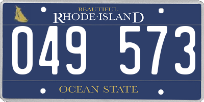 RI license plate 049573