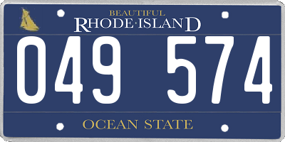 RI license plate 049574