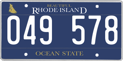 RI license plate 049578