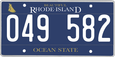 RI license plate 049582
