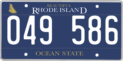 RI license plate 049586