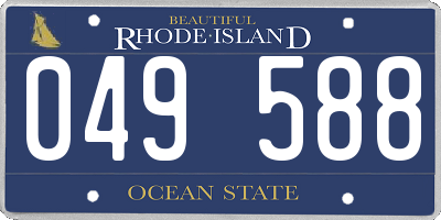 RI license plate 049588