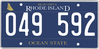 RI license plate 049592
