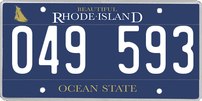 RI license plate 049593