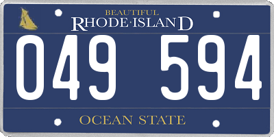 RI license plate 049594