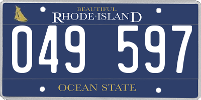 RI license plate 049597