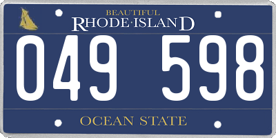 RI license plate 049598