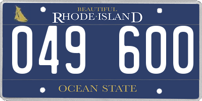 RI license plate 049600