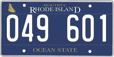 RI license plate 049601