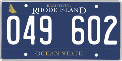 RI license plate 049602