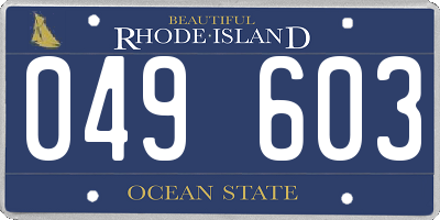 RI license plate 049603