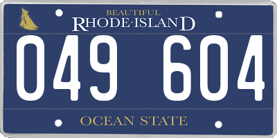 RI license plate 049604