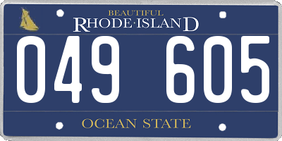 RI license plate 049605