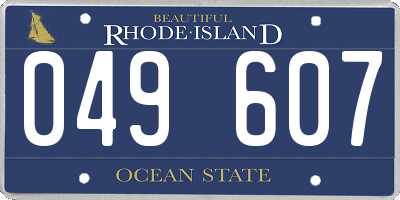 RI license plate 049607