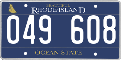 RI license plate 049608