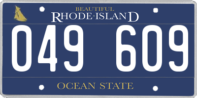 RI license plate 049609