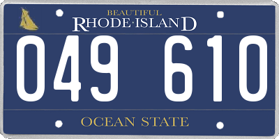 RI license plate 049610