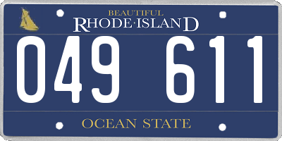 RI license plate 049611
