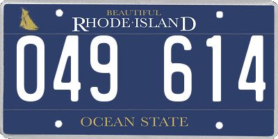 RI license plate 049614