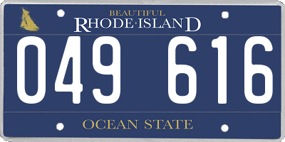 RI license plate 049616