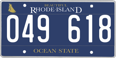 RI license plate 049618