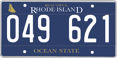 RI license plate 049621