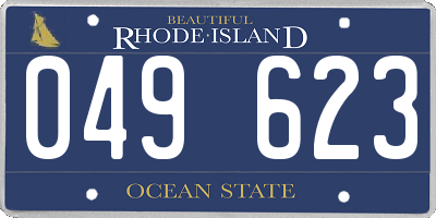 RI license plate 049623
