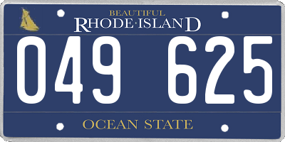 RI license plate 049625