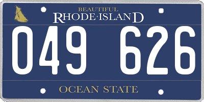 RI license plate 049626