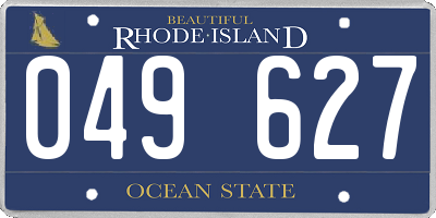 RI license plate 049627
