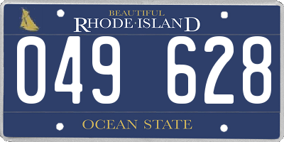 RI license plate 049628