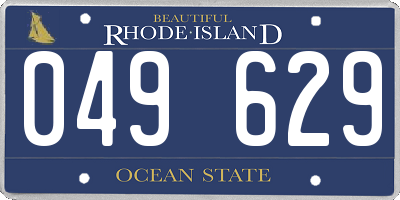 RI license plate 049629