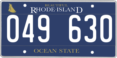 RI license plate 049630