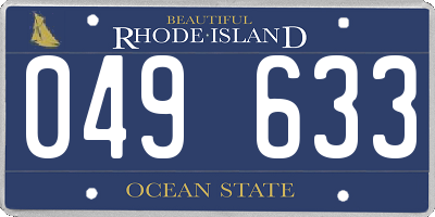 RI license plate 049633