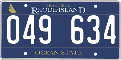 RI license plate 049634