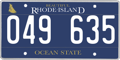 RI license plate 049635