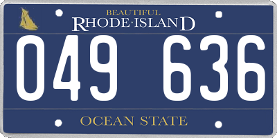 RI license plate 049636