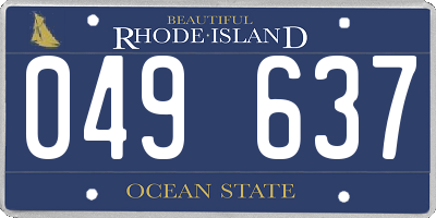 RI license plate 049637