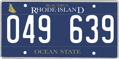 RI license plate 049639
