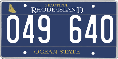 RI license plate 049640