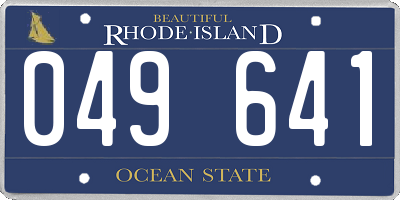 RI license plate 049641