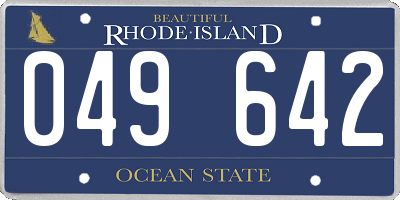 RI license plate 049642