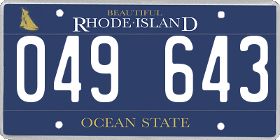 RI license plate 049643