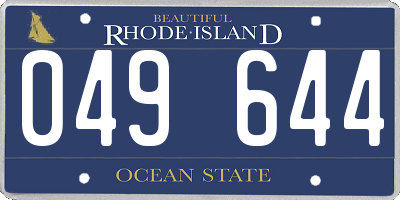RI license plate 049644