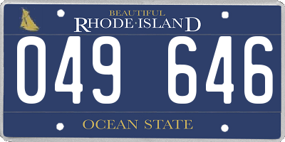 RI license plate 049646