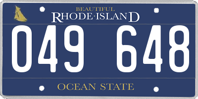 RI license plate 049648