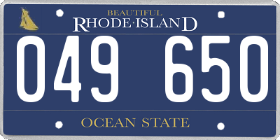 RI license plate 049650
