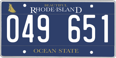 RI license plate 049651