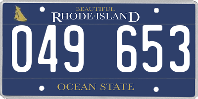 RI license plate 049653
