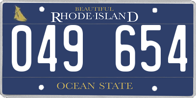 RI license plate 049654